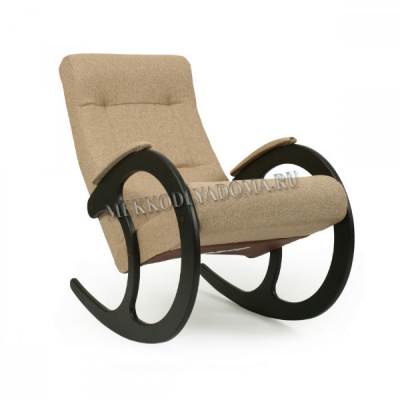 Кресло-качалка Неаполь Модель 3 (Венге-эмаль/Ткань бежевая Malta 03 А)