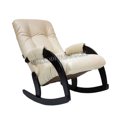 Кресло-качалка Модель 67 (Серый ясень/Экокожа Белый Mango 002)
