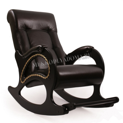 Кресло-качалка Модель 44 без лозы (Венге/Экокожа коричневая Орегон 120)