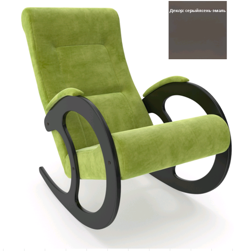 Кресло-качалка Неаполь Модель 3 (Серый ясень-эмаль/Ткань Зеленый Verona Apple Green)
