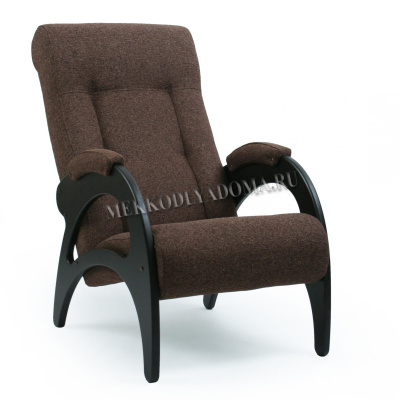 Кресло для отдыха Неаполь Модель 9 без лозы (Венге-эмаль/Ткань Темно-коричневый Malta 15 А)
