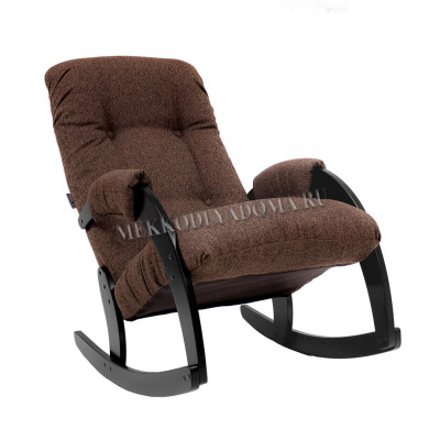 Кресло-качалка Неаполь Модель 11(Венге-эмаль/Ткань Коричневый Malta 17)