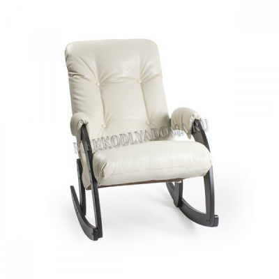 Кресло-качалка Модель 67 (Венге/Экокожа Бежевый Oregon perlamutr 106)