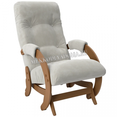 Кресло-маятник Неаполь Модель 12 (Орех-эмаль/Ткань серый Verona Light Grey)