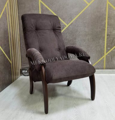 Кресло для отдыха Консул Модель 61 (Орех-эмаль/Ткань коричневая Verona Wenge)