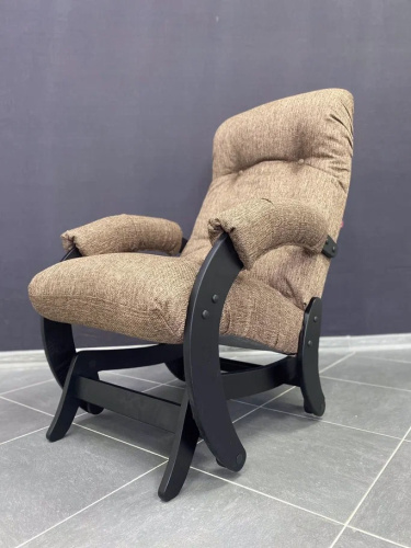 Кресло-маятник Неаполь Модель 12 (Венге-эмаль/Ткань Коричневый Malta 15 А)