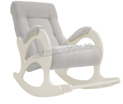 Кресло-качалка без лозы Неаполь Модель 10 (Дуб шампань-эмаль/Ткань Cветло-серый Verona Light Grey)